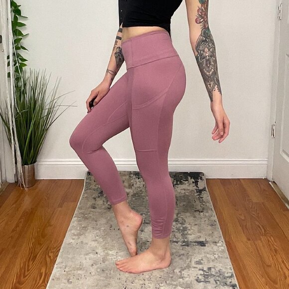Free People Movement Crop Leggings Stretch Waist Pockets Size S Purple - Picture 4 of 10
